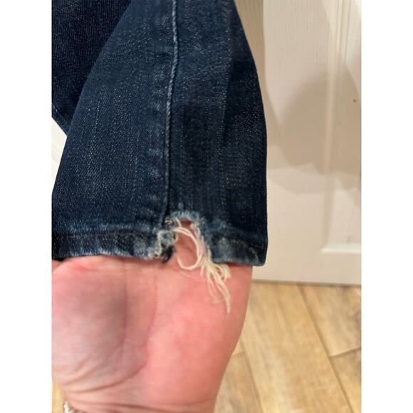 Rogan Slim Straight Leg Women's Sz 25 Low Rise Stretch Dark Wash Jeans 28x33 Y2K - Picture 5 of 11